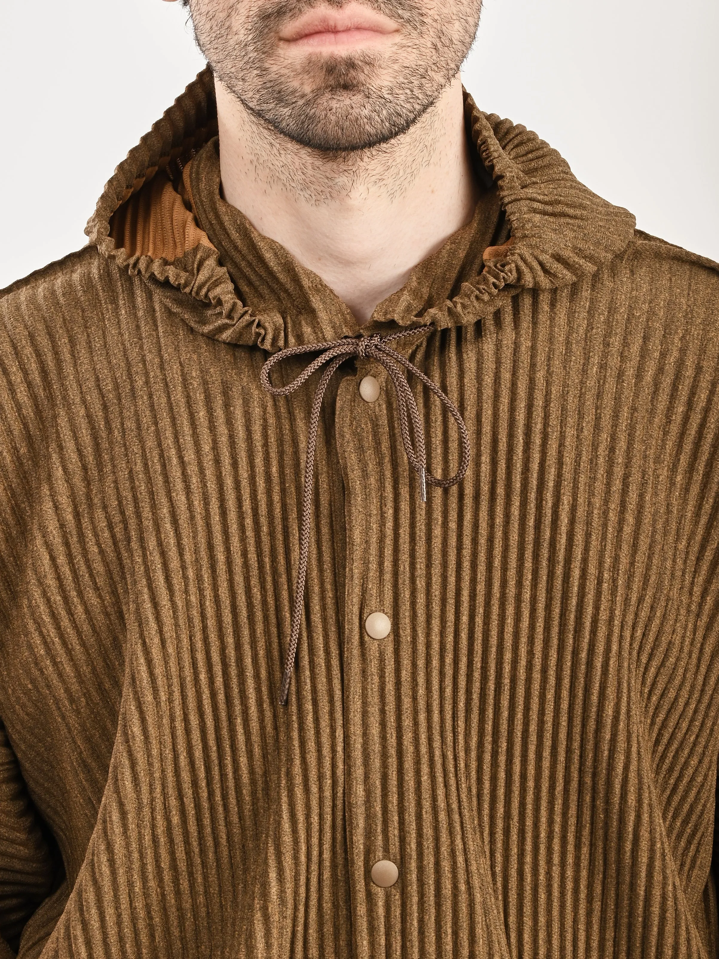 Brown Heather Pleats Jacket