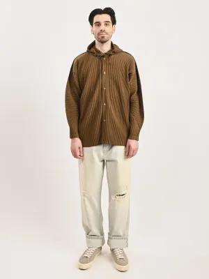Brown Heather Pleats Jacket