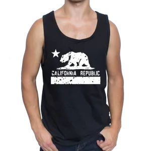 California Republic White Silhouette Men's Tank Top