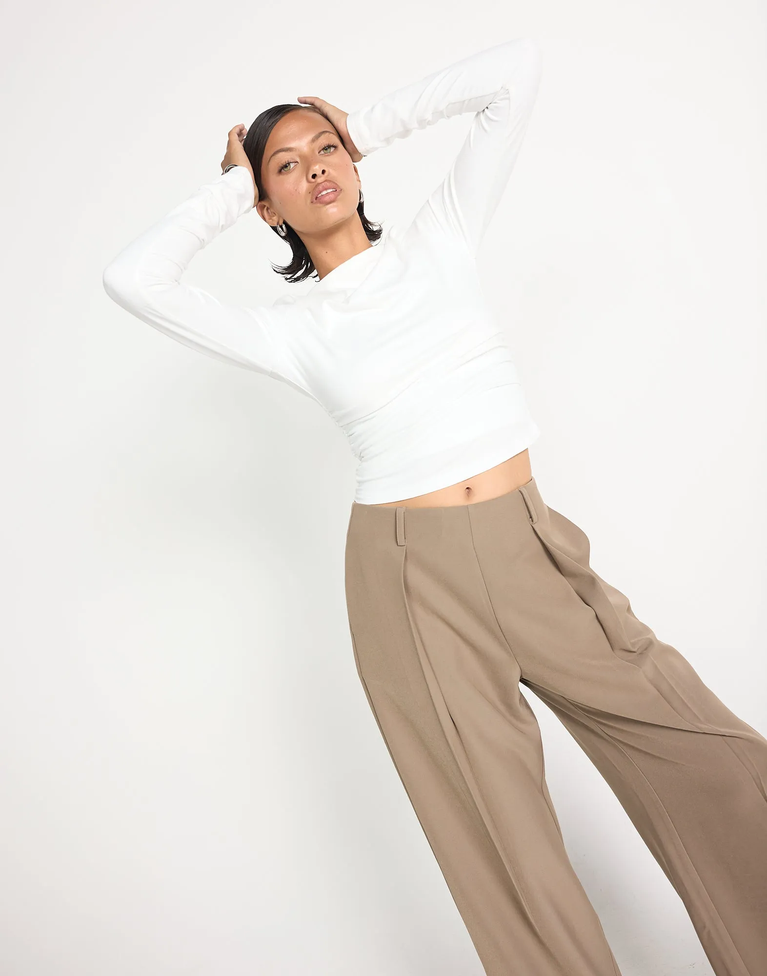 Caprice Long Sleeve Top (White)