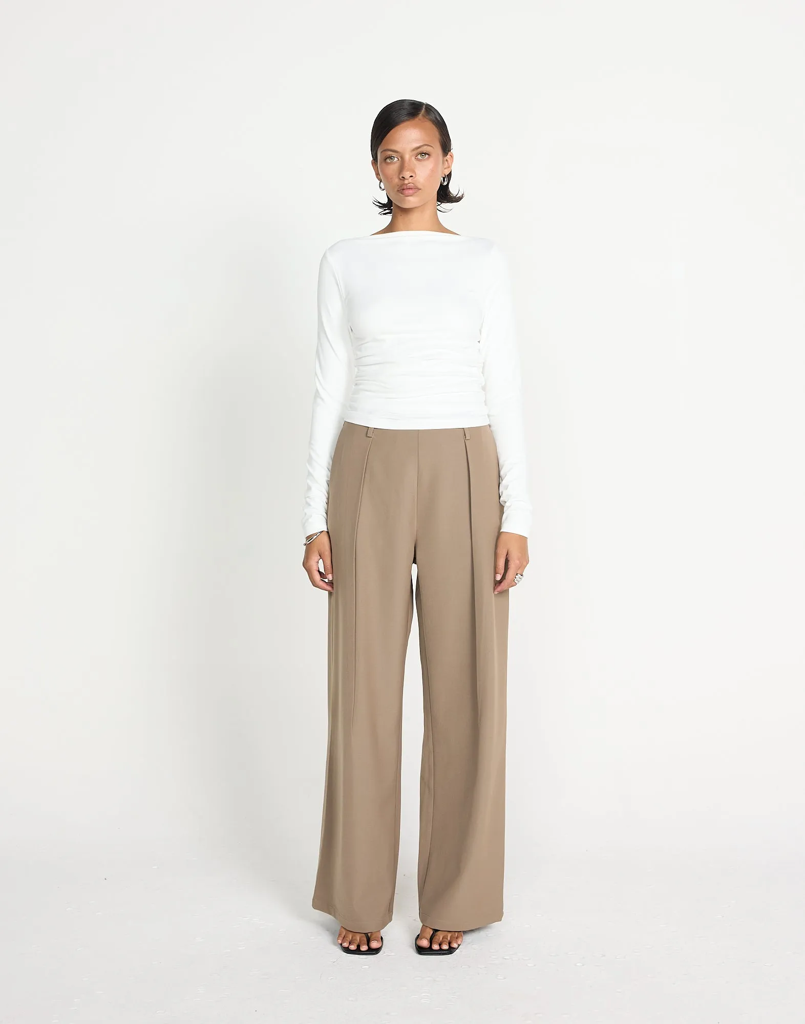 Caprice Long Sleeve Top (White)