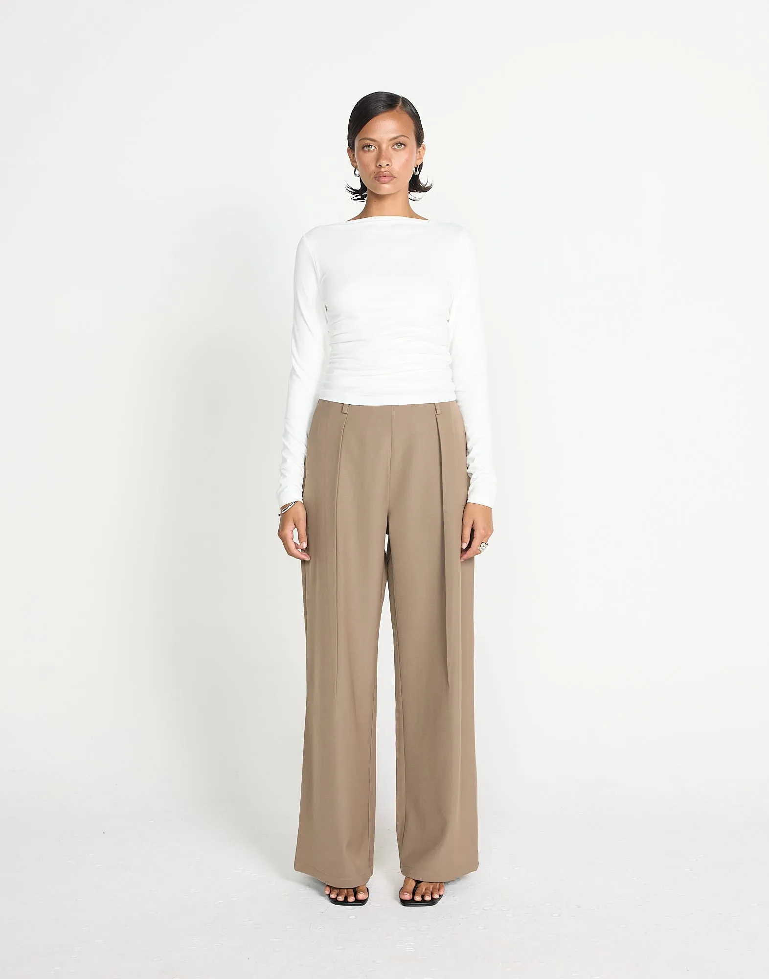 Caprice Long Sleeve Top (White)