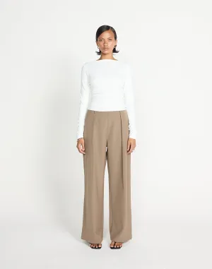 Caprice Long Sleeve Top (White)