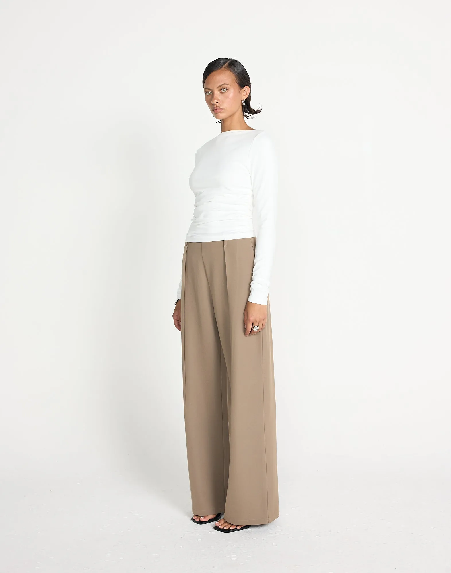 Caprice Long Sleeve Top (White)