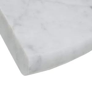 Carrara White Marble Accessory, CWMT9SHE, 9"X9"X3/4" Corner Shelf, Both Sides Polished (Box of 10 Pieces)