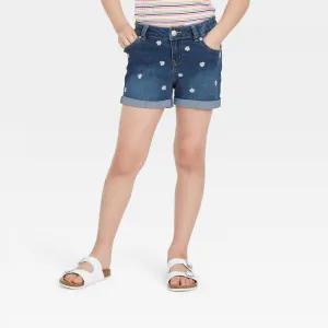 Cat & Jack Girls' Embroidered Daisy Jean Shorts