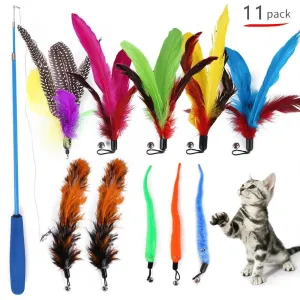 Cat-Fit Feather Wand | 11 pcs Toy Set