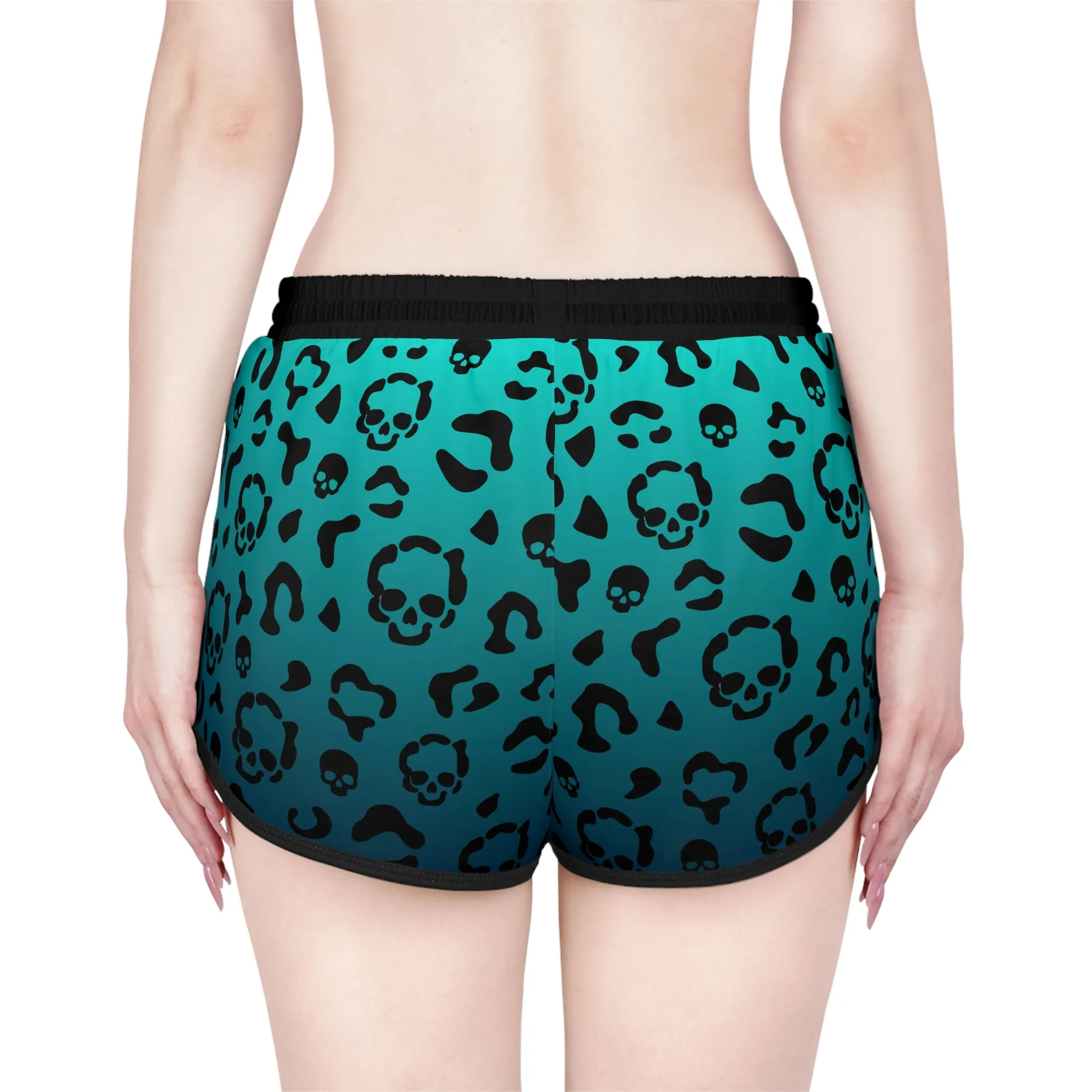 Cheetah Skull in Teal Relaxed Shorts