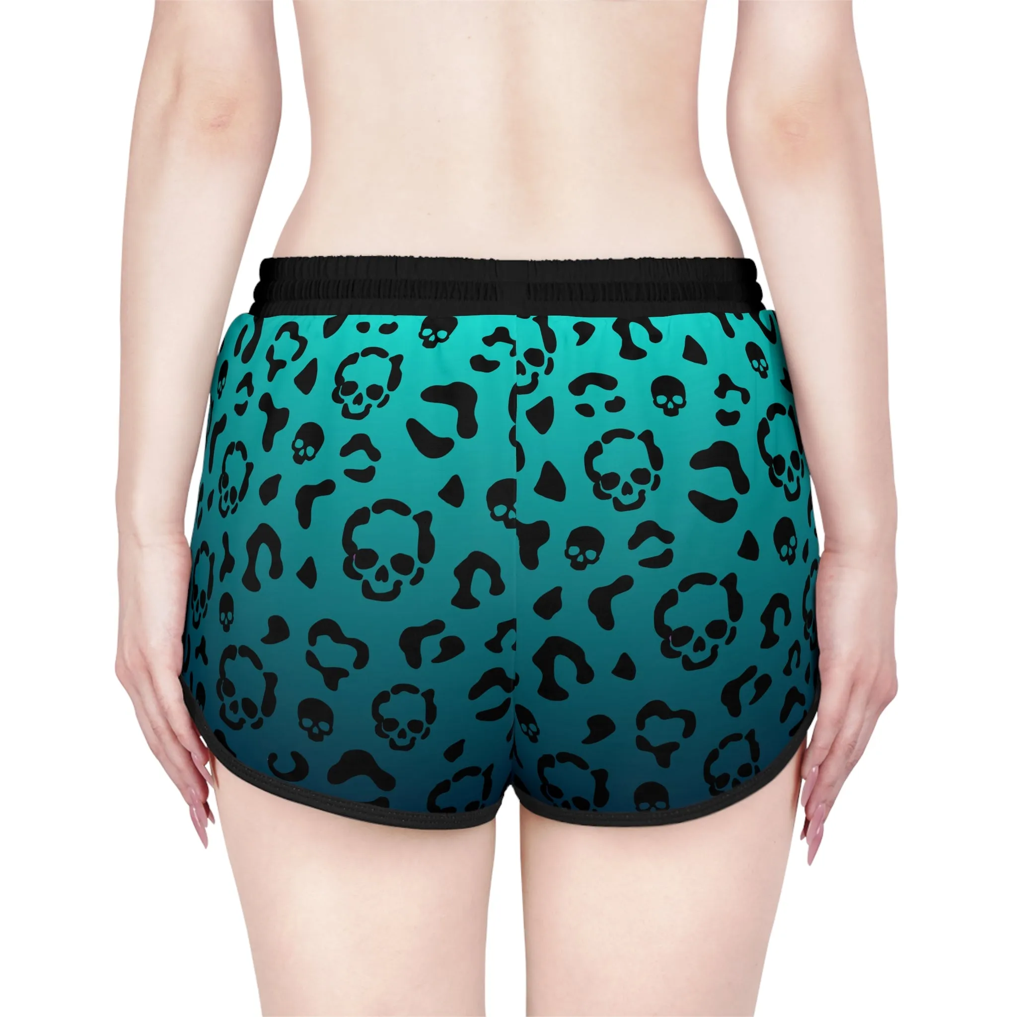 Cheetah Skull in Teal Relaxed Shorts