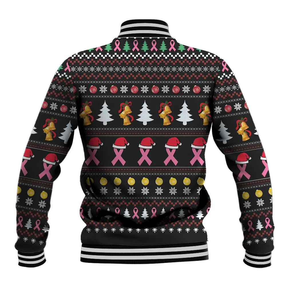 Christmas Tree Breast Cancer Afro Baseball Jacket Survivor African DT03