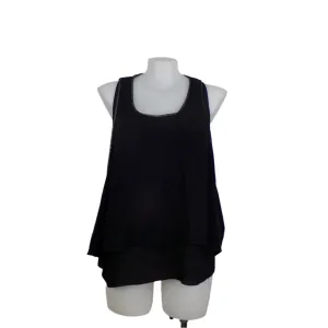 City Chic Black Layered Evening Top Size 16