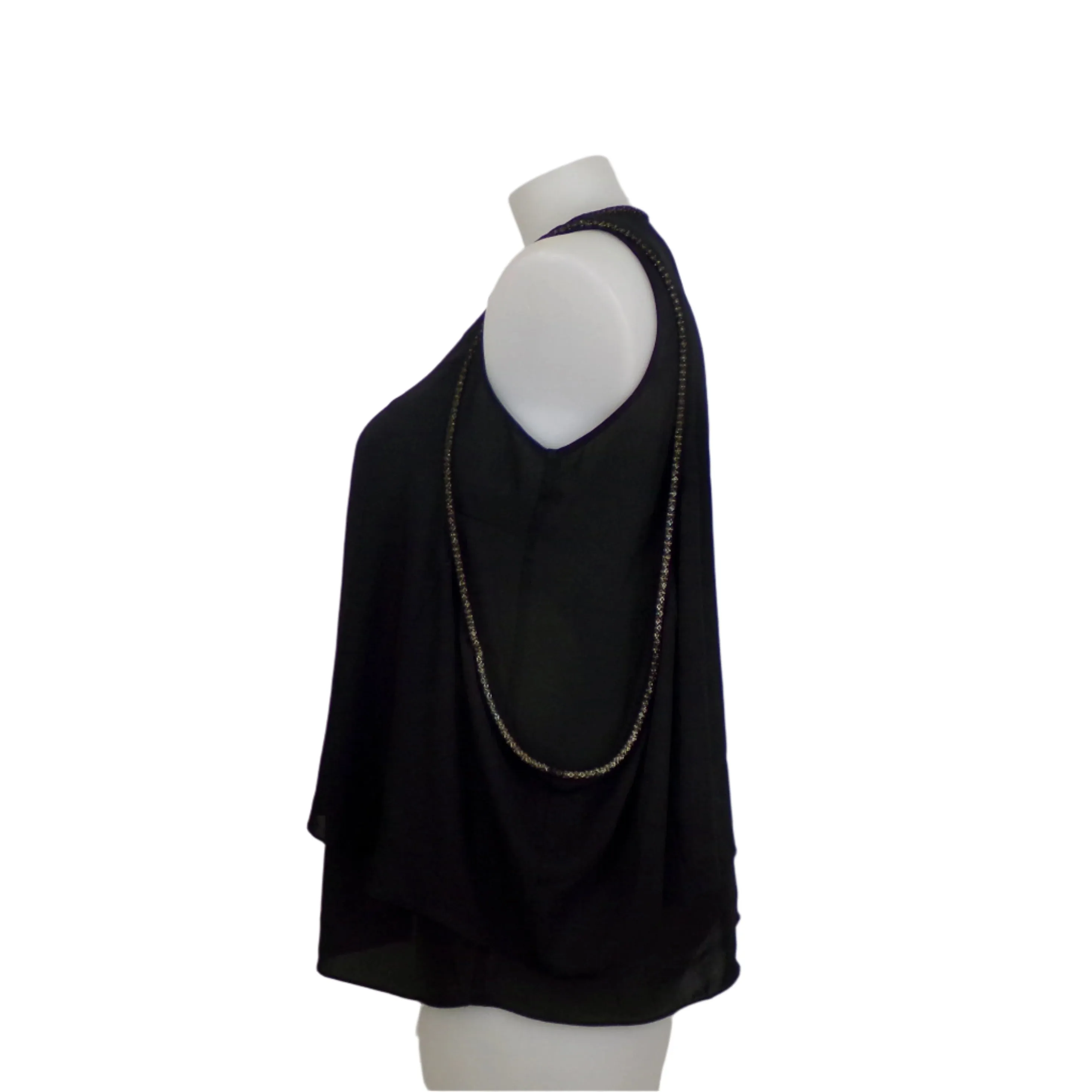 City Chic Black Layered Evening Top Size 16