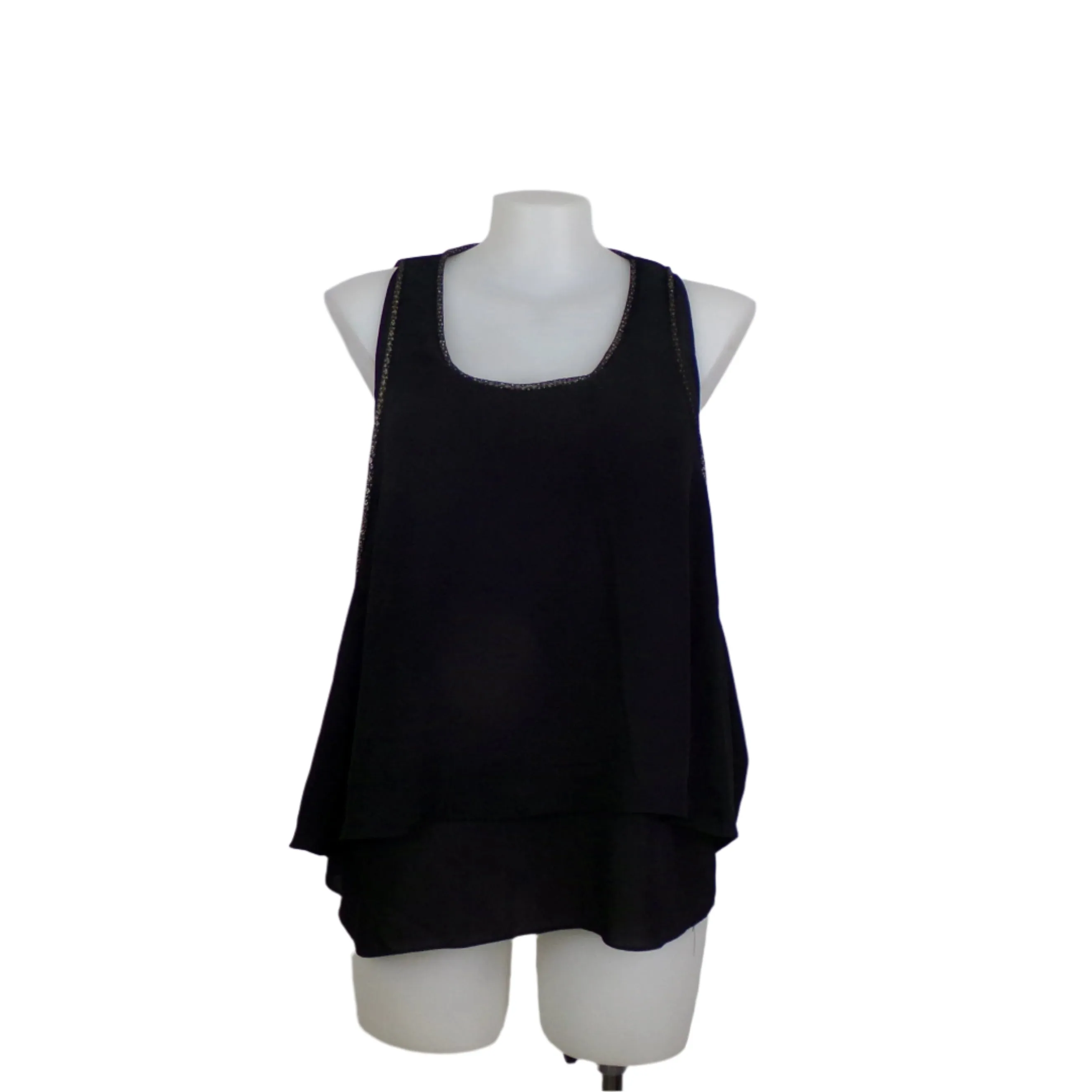 City Chic Black Layered Evening Top Size 16