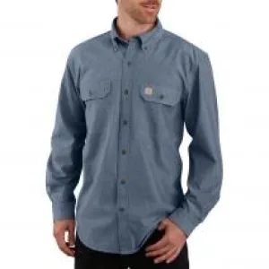 CL104368-L-Chambray Carhartt Mens Pocket L/S Shirt