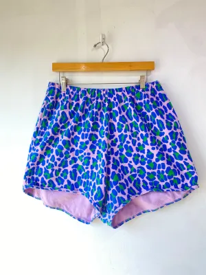 Clare V Lavender Animal Print Shorts