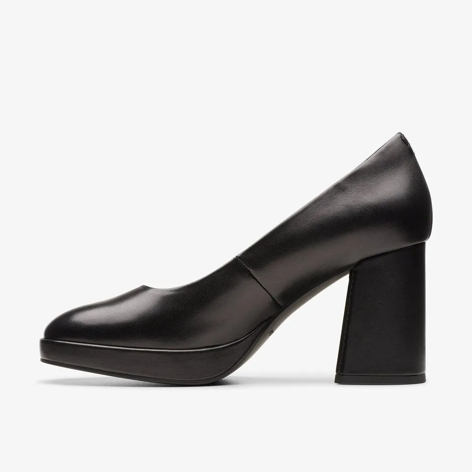 Clarks Women's Zoya85 Court Black Leather 26176363