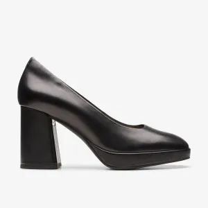 Clarks Women's Zoya85 Court Black Leather 26176363