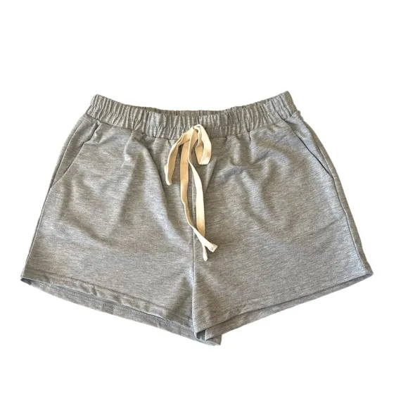 Comfy Round Neck Loungewear Short Set Light Gray