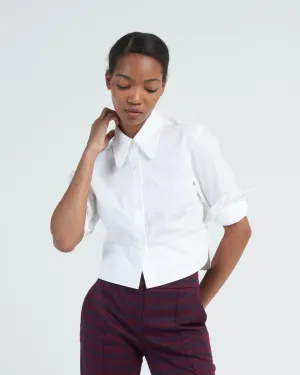 cotton poplin shirt - white