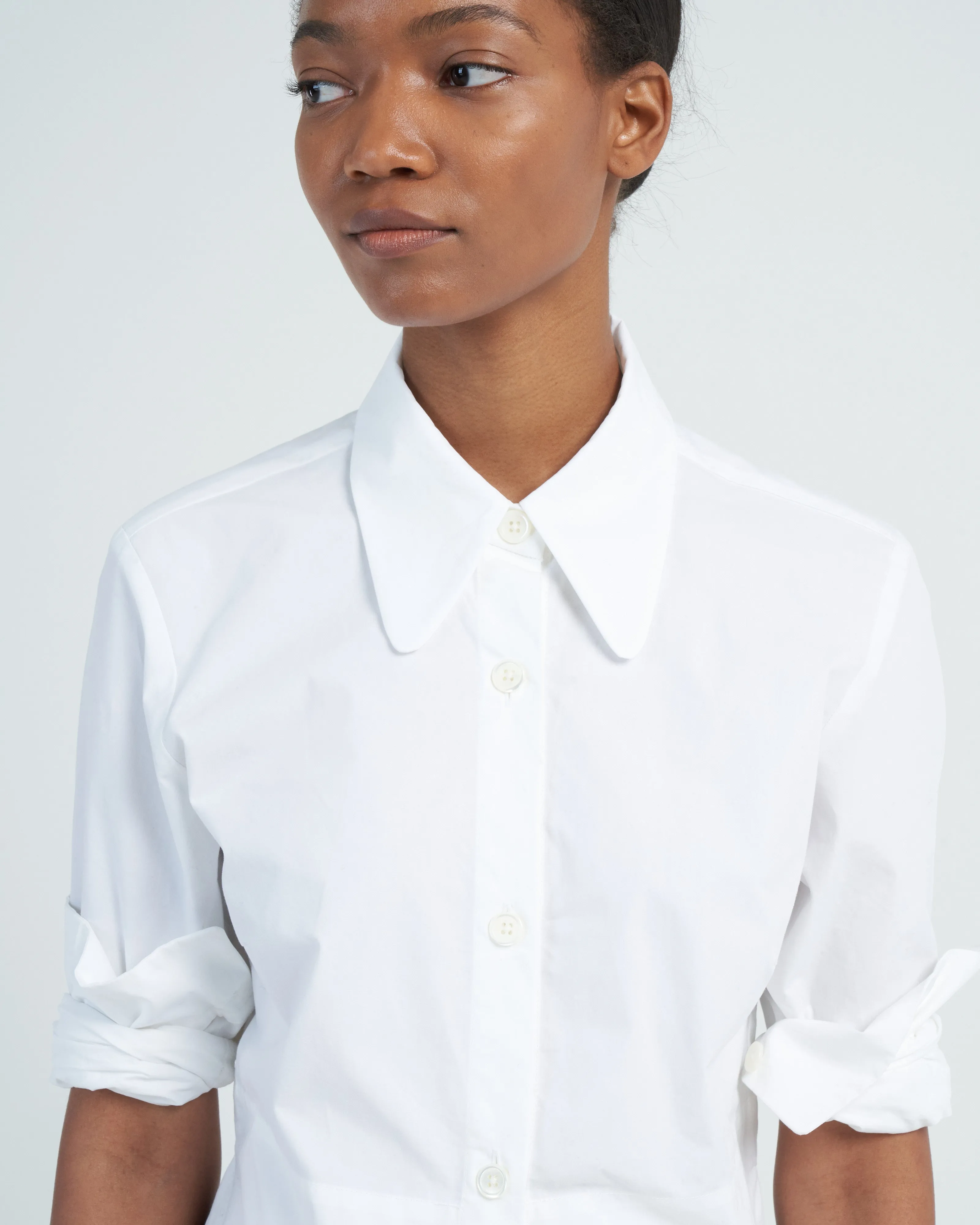 cotton poplin shirt - white