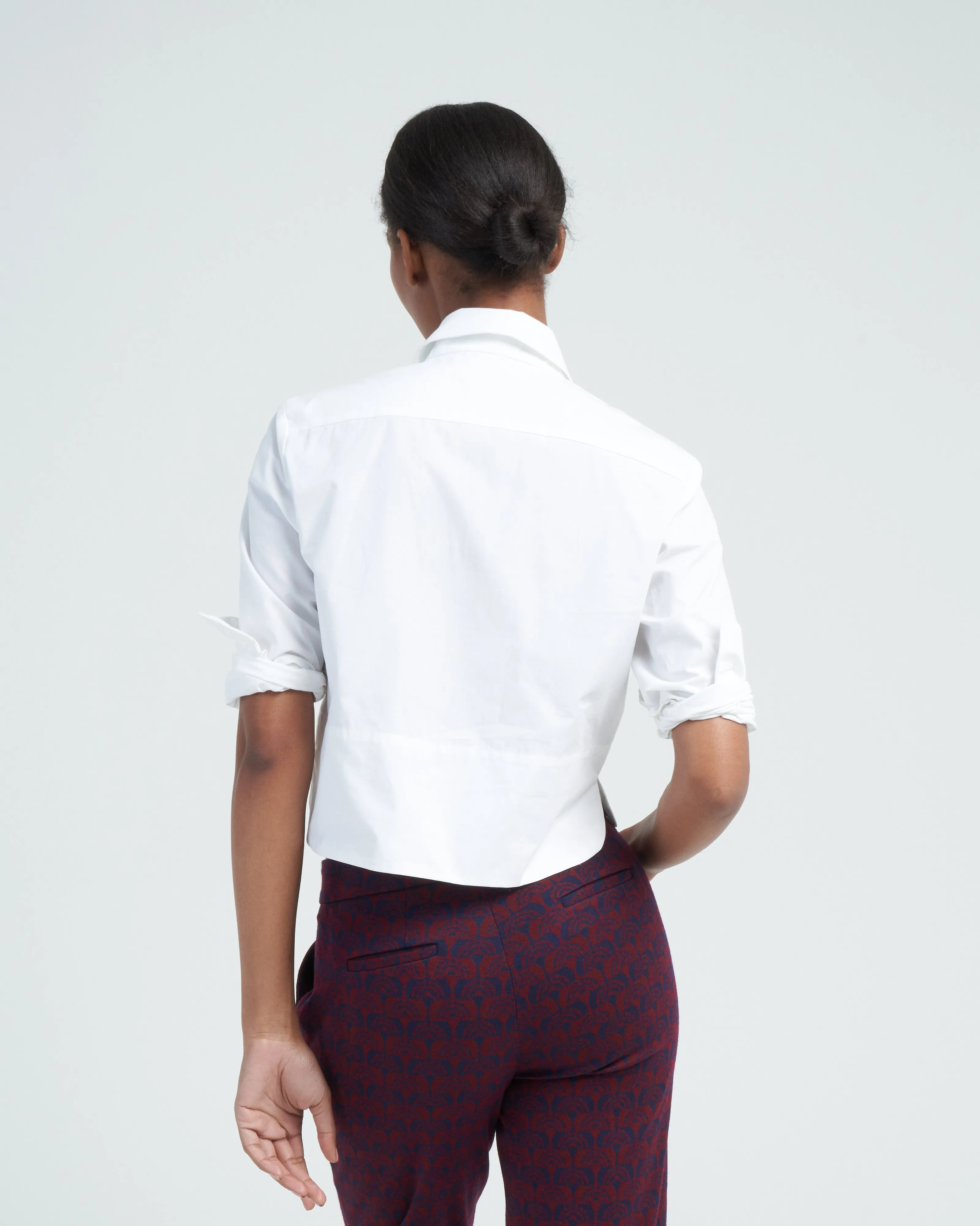 cotton poplin shirt - white