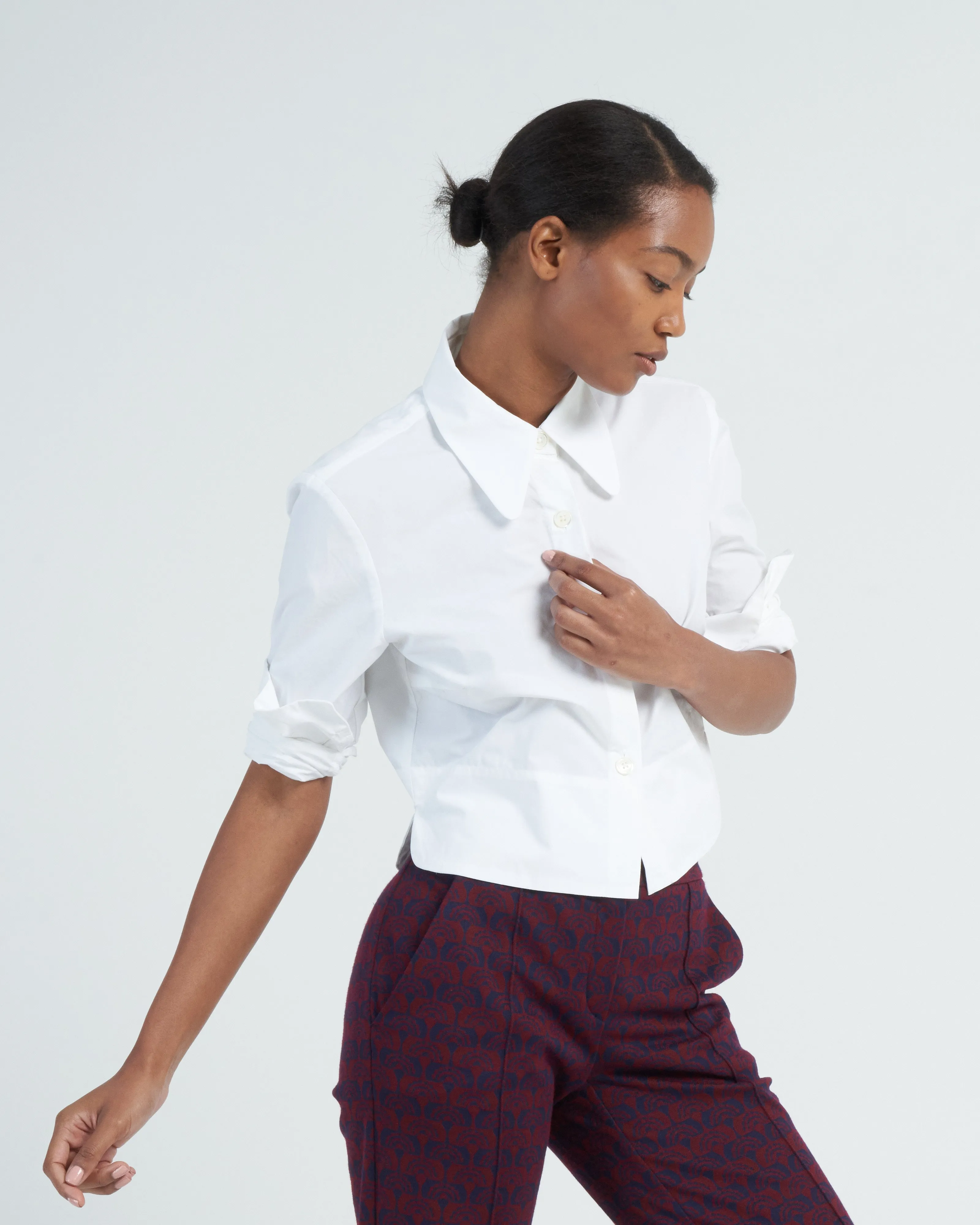 cotton poplin shirt - white