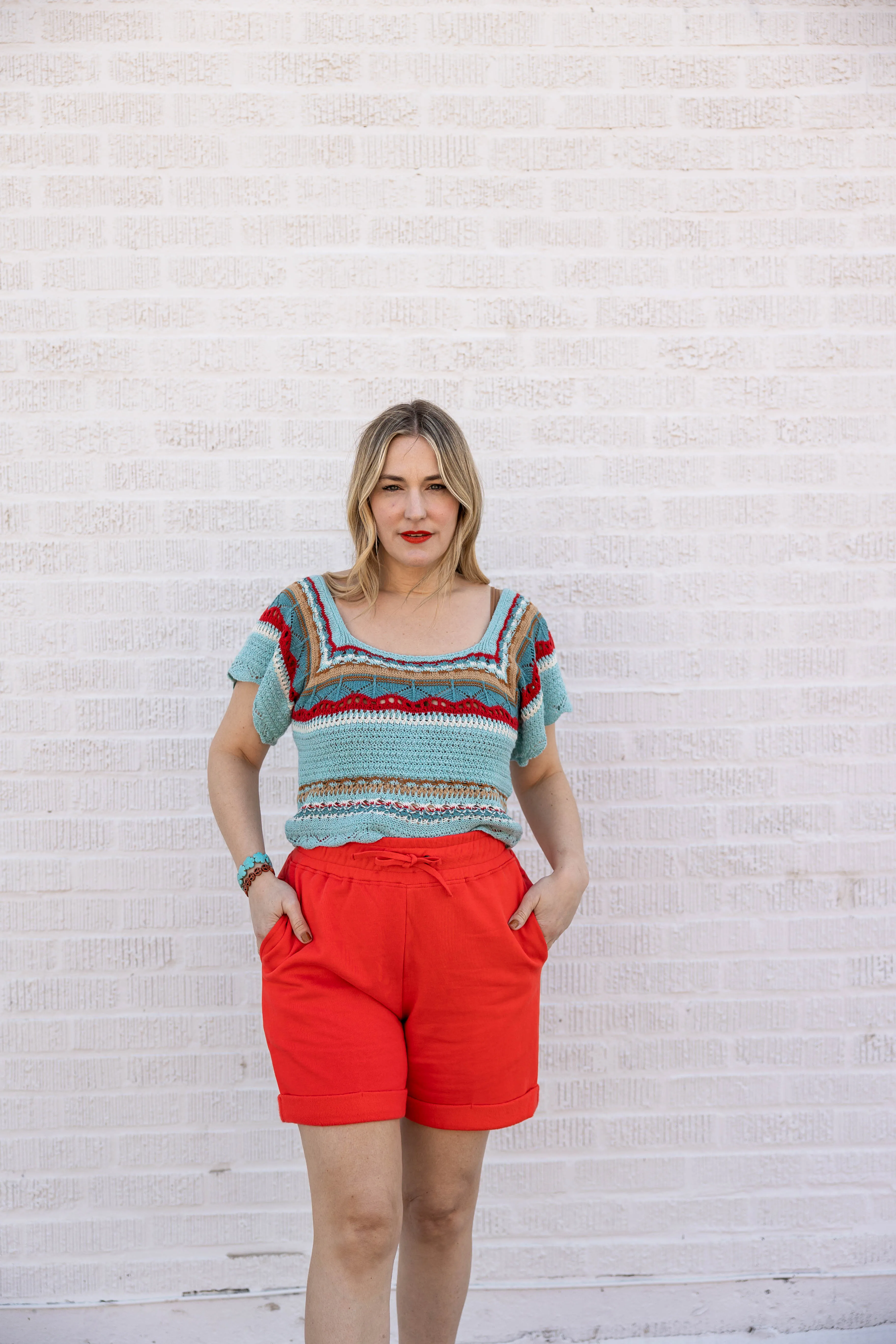 cove cropped top in aqua