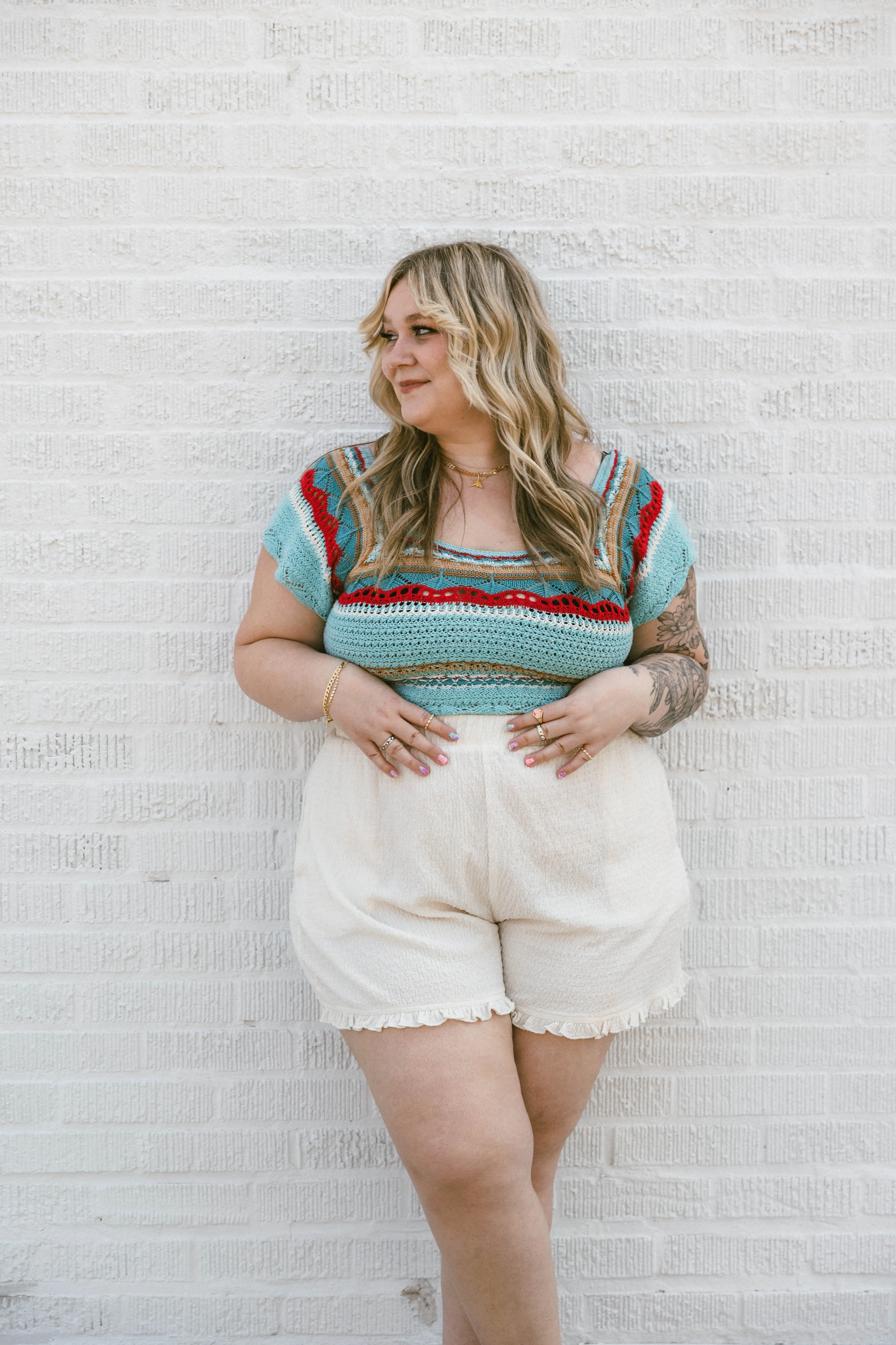 cove cropped top in aqua