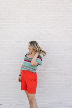 cove cropped top in aqua