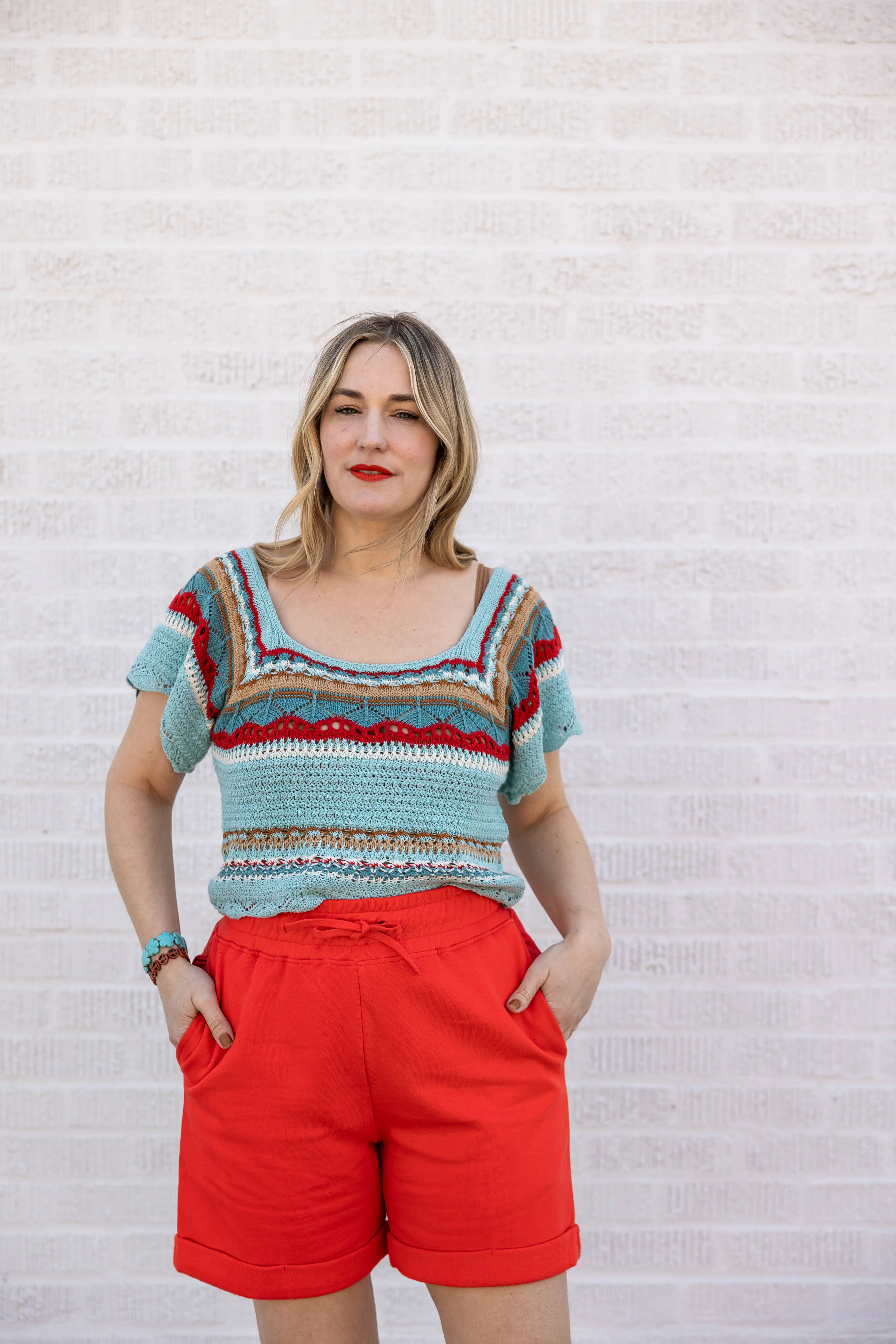 cove cropped top in aqua