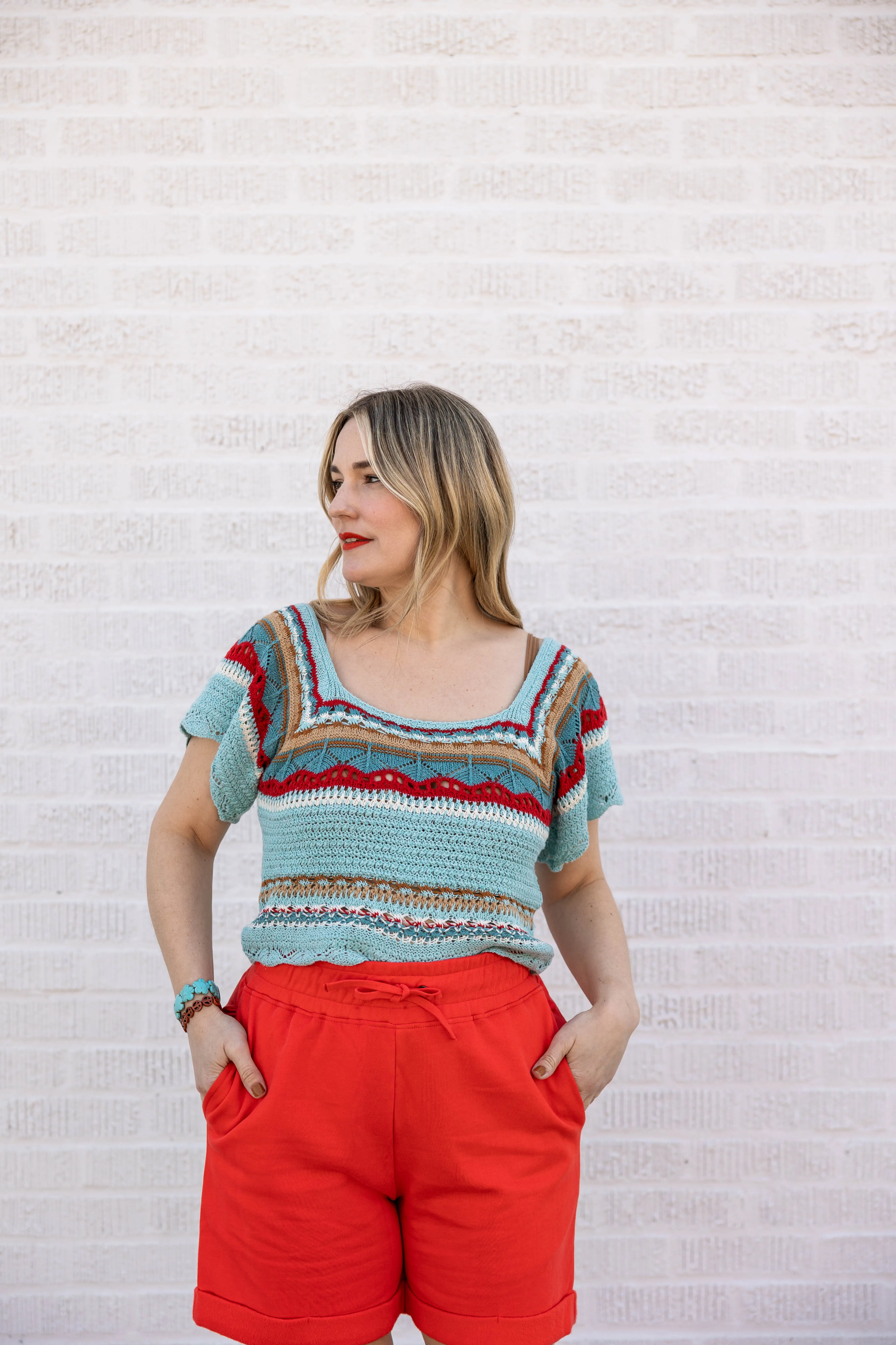 cove cropped top in aqua