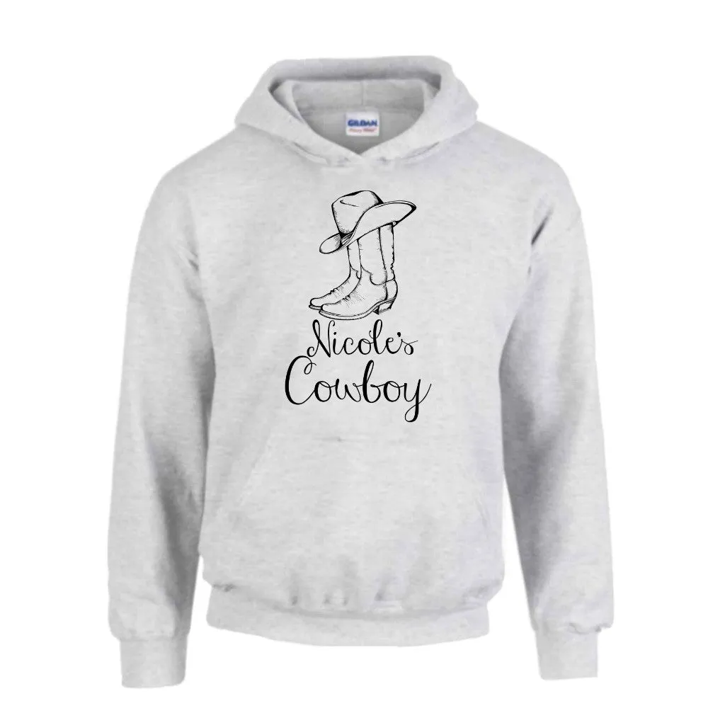 Cowboy & Angel Design Personalized with Your Names Hoodies