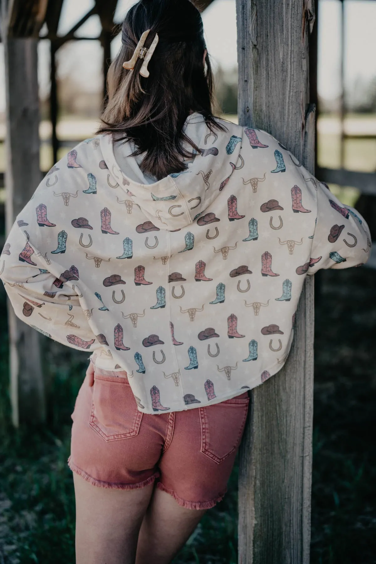 Cowgirl Print Oversized Hoodie (S & M Only)