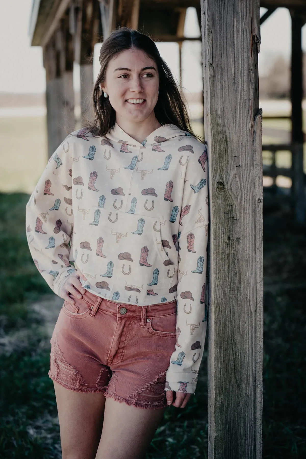 Cowgirl Print Oversized Hoodie (S & M Only)