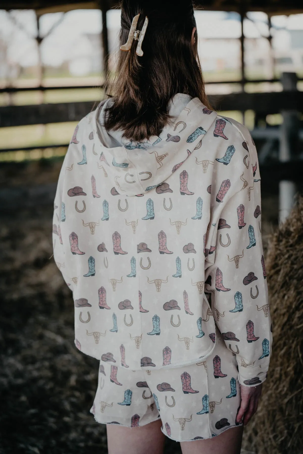 Cowgirl Print Oversized Hoodie (S & M Only)