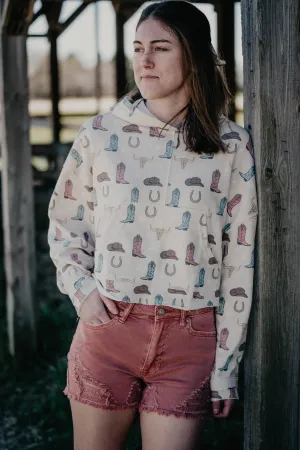 Cowgirl Print Oversized Hoodie (S & M Only)