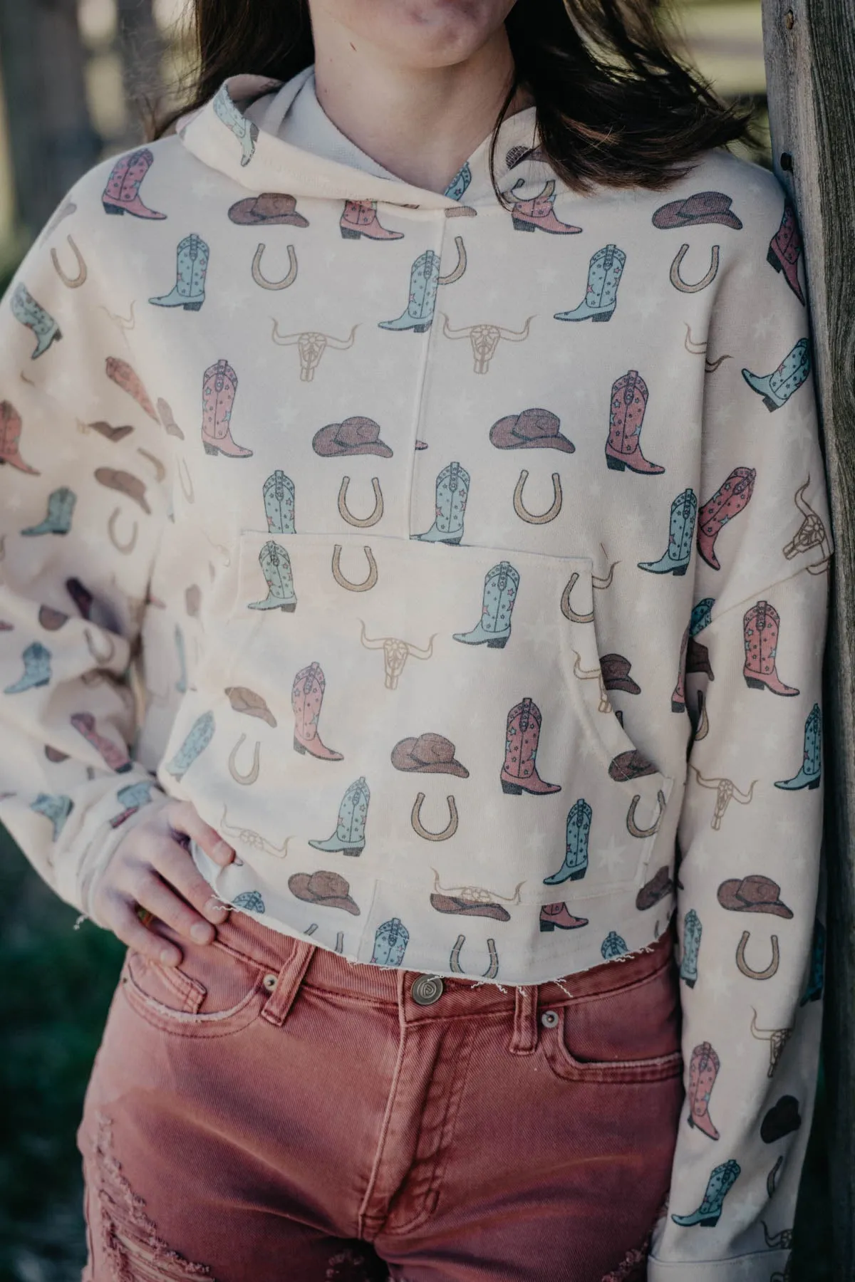 Cowgirl Print Oversized Hoodie (S & M Only)