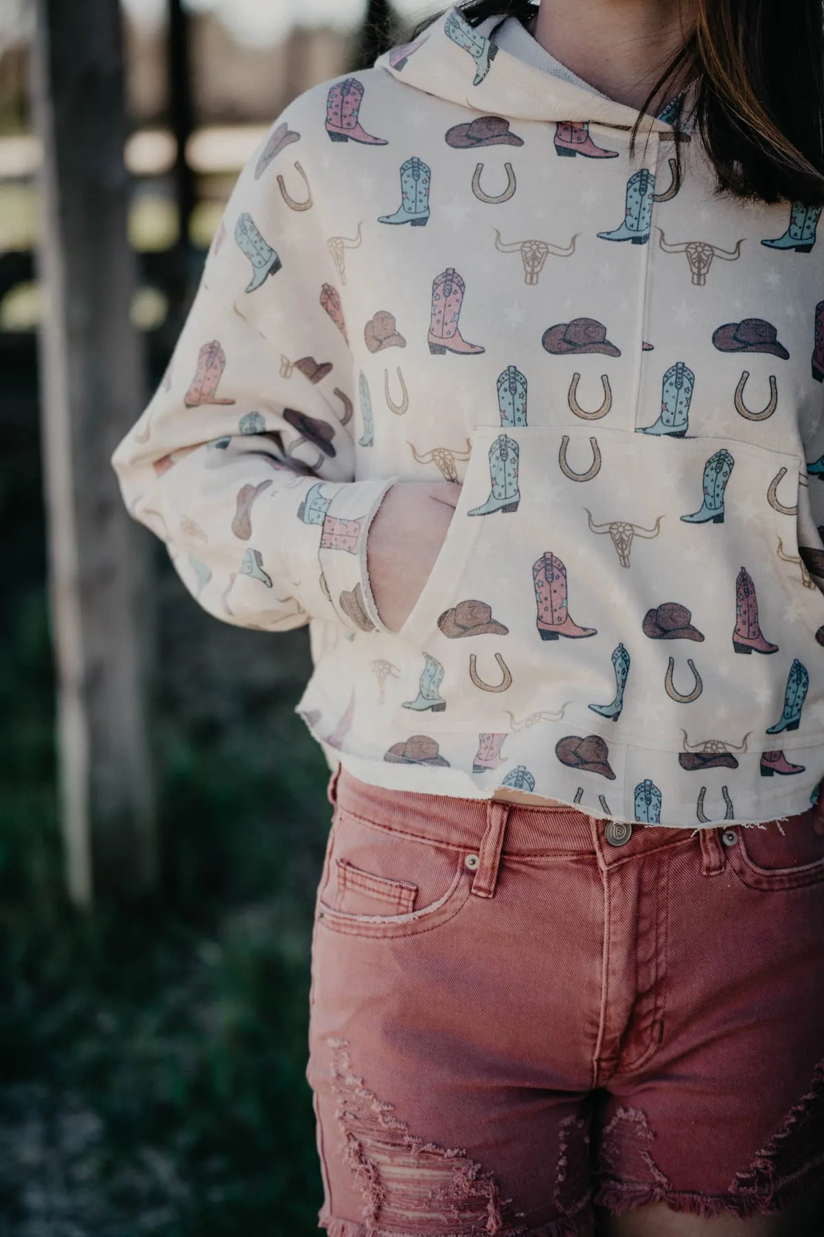 Cowgirl Print Oversized Hoodie (S & M Only)