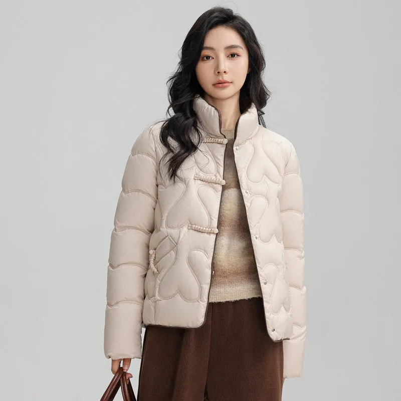 Cozy and Waterproof Cropped Puffer Jacket with Quilt Design