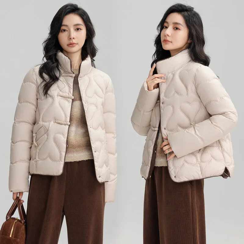 Cozy and Waterproof Cropped Puffer Jacket with Quilt Design