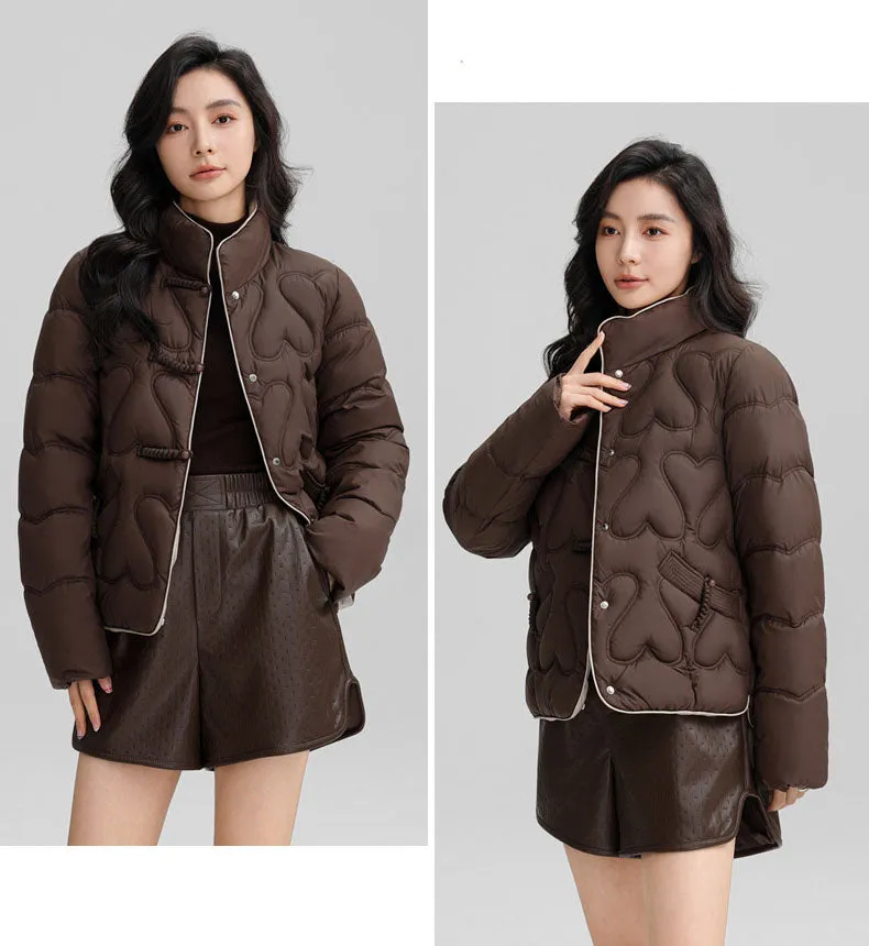 Cozy and Waterproof Cropped Puffer Jacket with Quilt Design