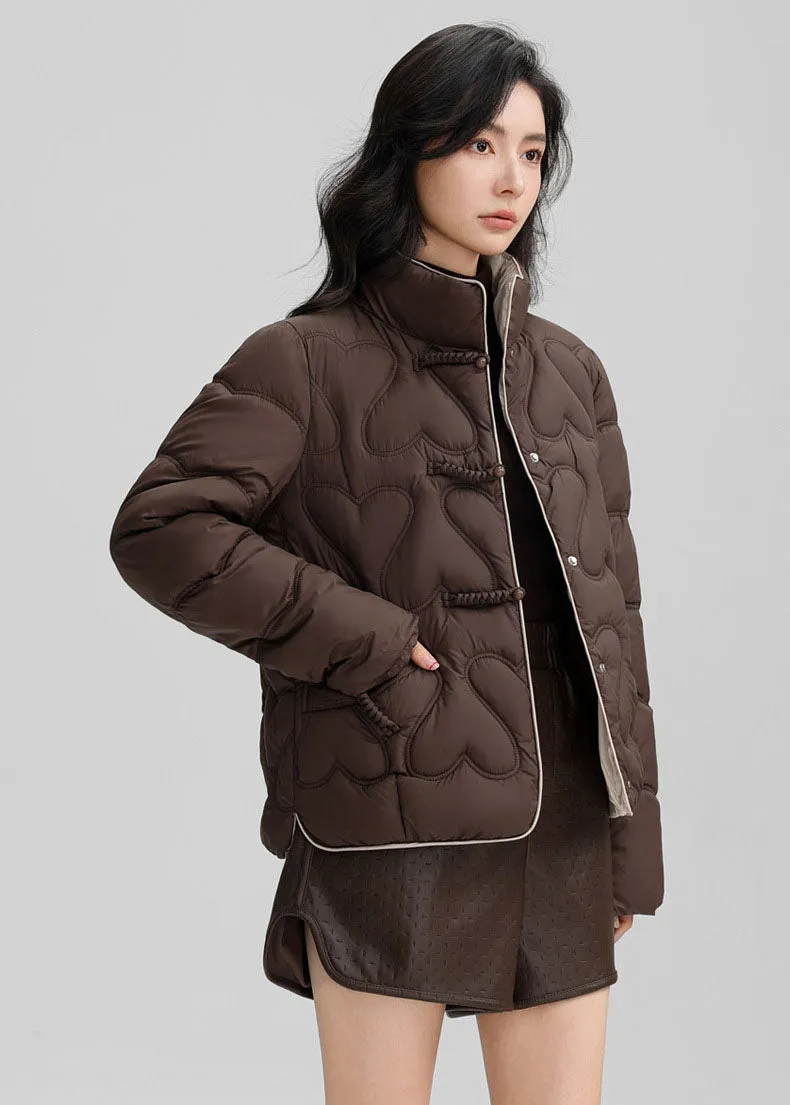 Cozy and Waterproof Cropped Puffer Jacket with Quilt Design