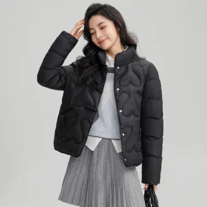 Cozy and Waterproof Cropped Puffer Jacket with Quilt Design