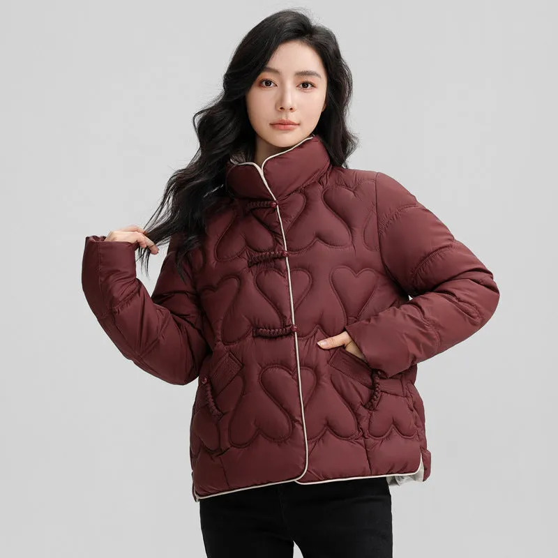 Cozy and Waterproof Cropped Puffer Jacket with Quilt Design