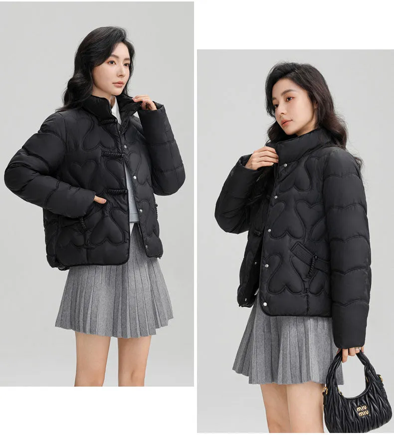Cozy and Waterproof Cropped Puffer Jacket with Quilt Design