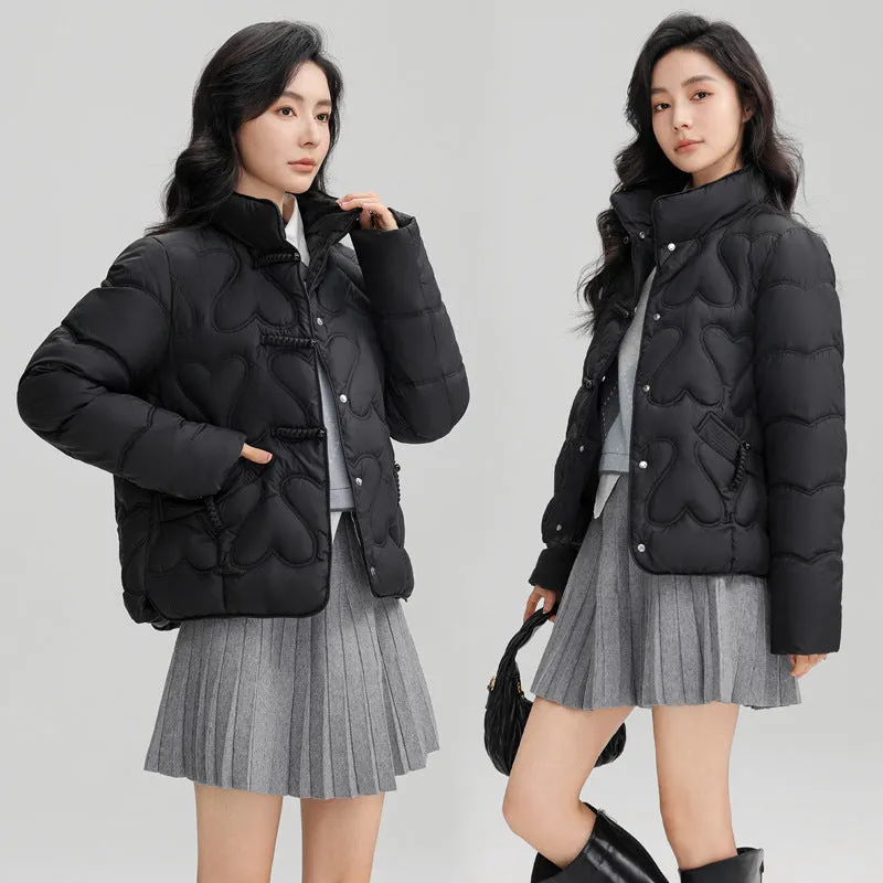 Cozy and Waterproof Cropped Puffer Jacket with Quilt Design