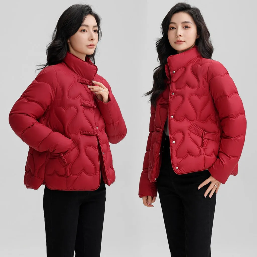 Cozy and Waterproof Cropped Puffer Jacket with Quilt Design