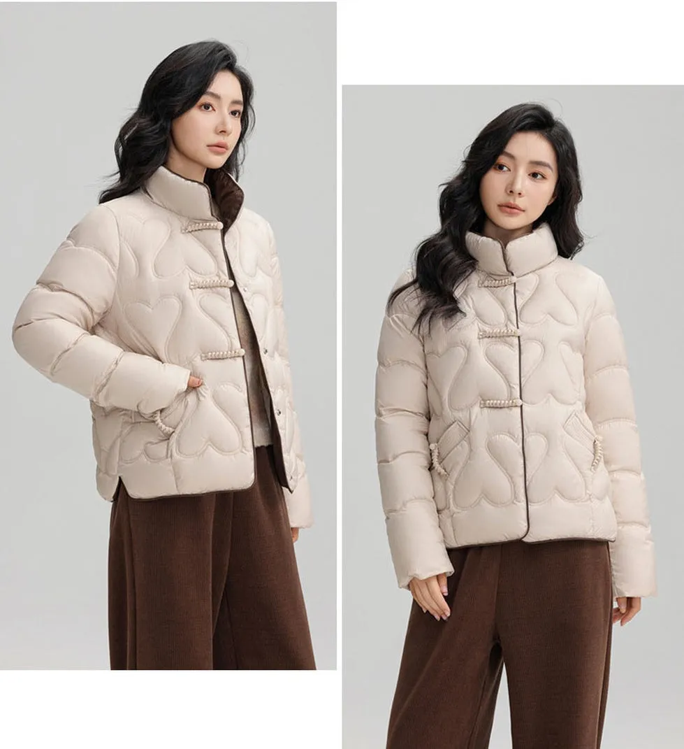 Cozy and Waterproof Cropped Puffer Jacket with Quilt Design