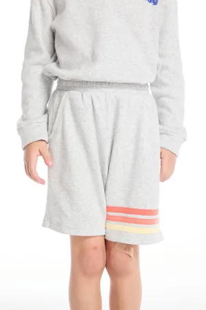 Cozy Beach Heather Grey Boys Short with Strappings