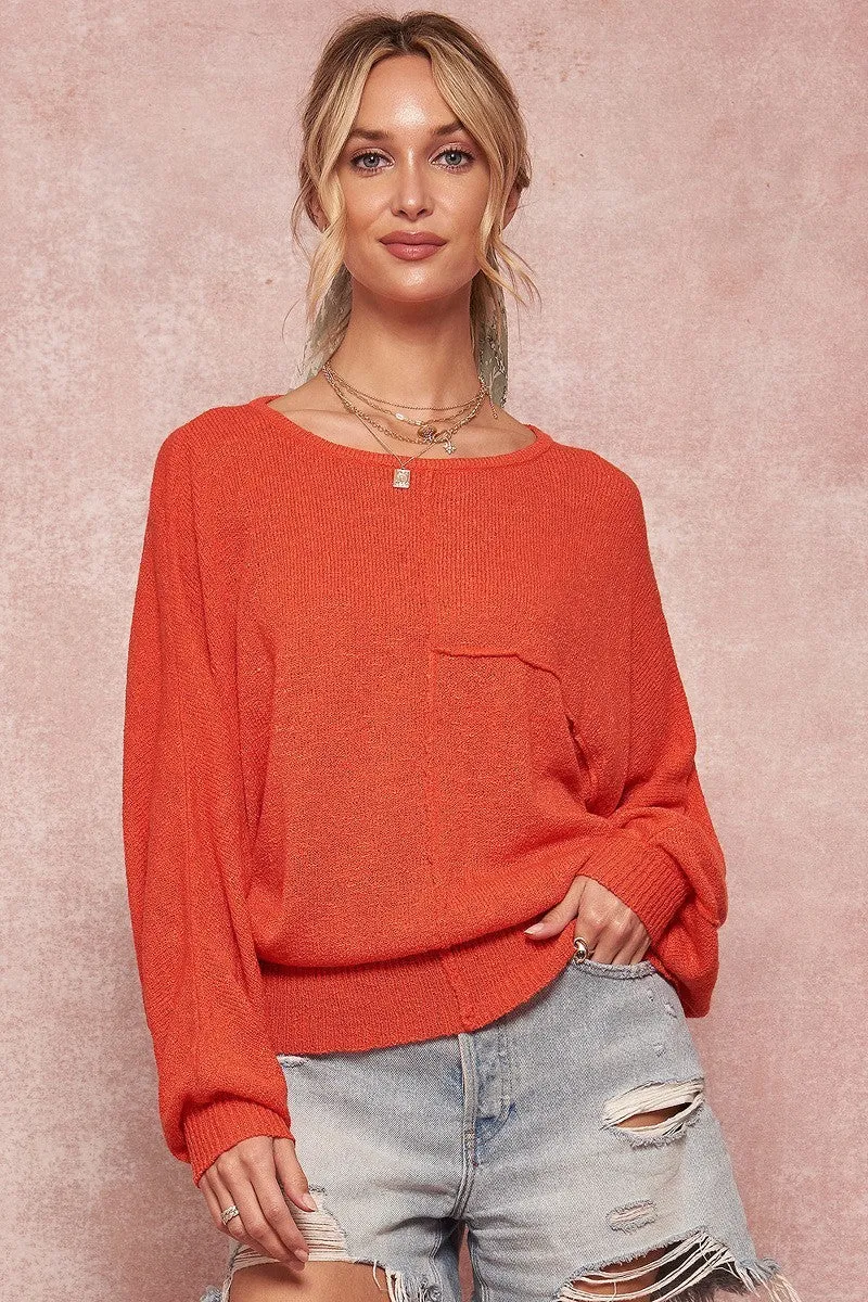 Cozy Coral Knit Sweater